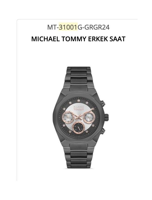 Michael Tommy MT-31001-GRGR24 Erkek Kol Saati