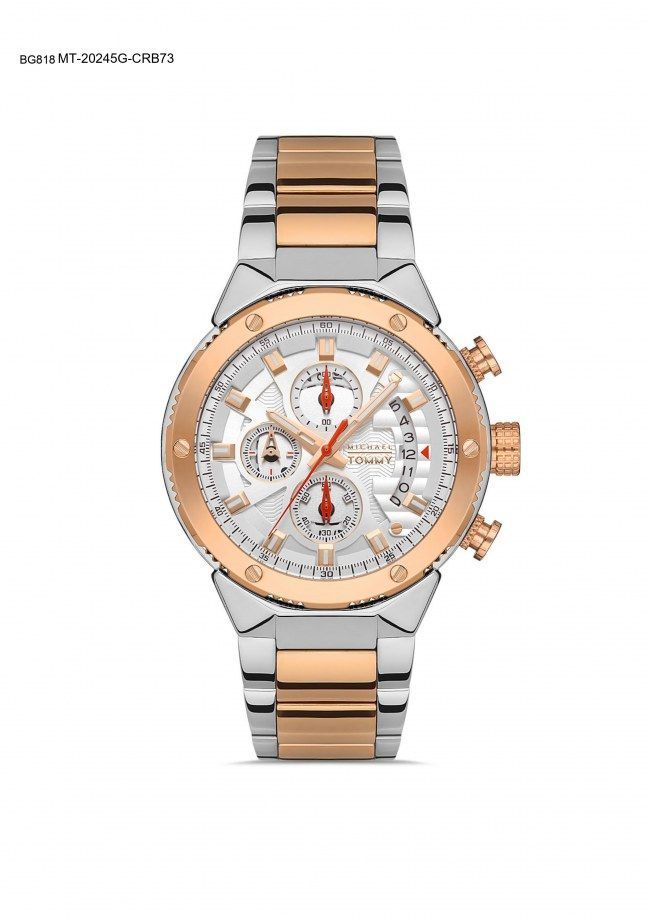 Michael Tommy MT-20245G-CRB73 Gümüş Rose Gold Erkek Kol Saati