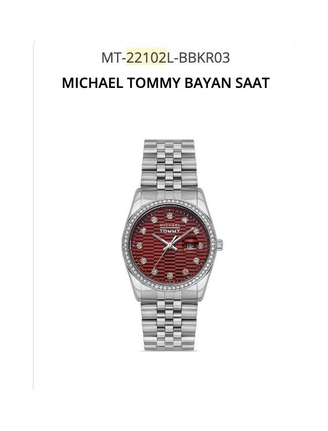 Michael Tommy MT-22102L-BBKR03 Kadın Kol Saati