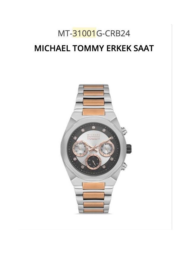 Michael Tommy MT-31001G-CRB24 Erkek Kol Saati
