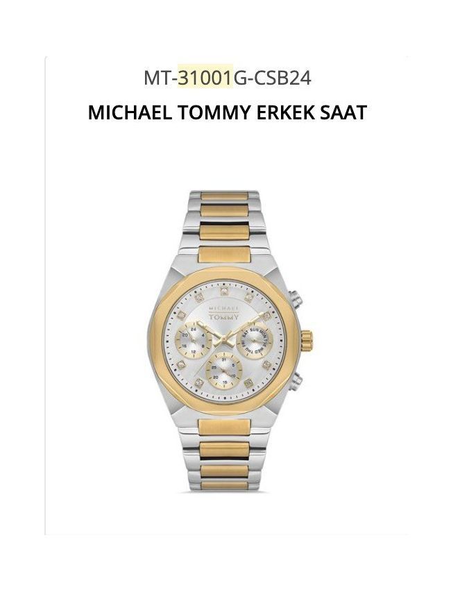 Michael Tommy MT-31001G-CSB24 Erkek Kol Saati